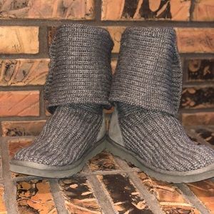 Grey UGG Classic Cardy Boot Wool Blend Boots